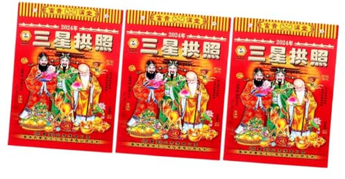 Jahreskalender,Wandkalender, 4 Stück 2024 Alter Almanach Tischkalender Mondjahr Wandkalender 2024 Drachenkalender Traditioneller chinesischer Kalender Drachenjahreskalender Terable Mondkalender Poster