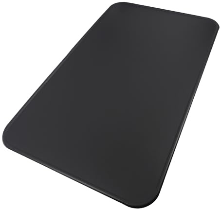 BAUSTER® Kaminbodenplatte aus Metall – Hitzeschutz für Kamin & Ofen – Pulverbeschichtet – Schwarz, Graphit oder Kupfer – 80x49 / 50x60 / 60x80 cm – Funkenschutzplatte (Schwarz, 80x49cm)