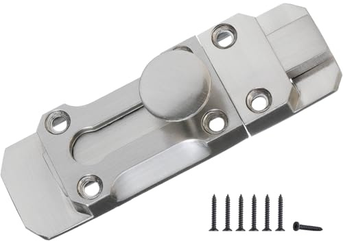 YoiYee Silver Barrel Bolt Latch, 3-Inch Zinc Alloy Security Slide Lock for Internal Doors, Bathroom, Bedroom, Shed, Gate, Cupboard, Cabinet, Hardware with Screws, 56mm x 26mm, Small Door Bolt