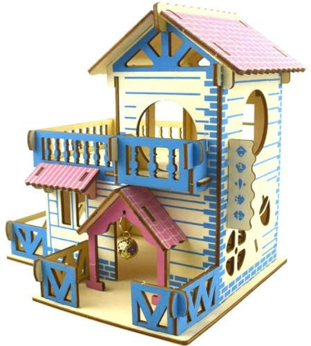 Lpitoy 1pc Haustier Haustier Kleine Tier Versteck Hamster Haus Deluxe Zwei Schichten Holz Hütte Spielen Spielzeug Doppel Schicht