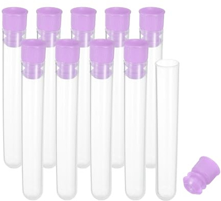 PATIKIL Estuche de Almacenamiento de Agujas de Plástico 3 Longitud 10 Piezas Tubos Portátiles Mate para Agujas de Bordado Palillos de Dientes Estuche para Manualidades Morado