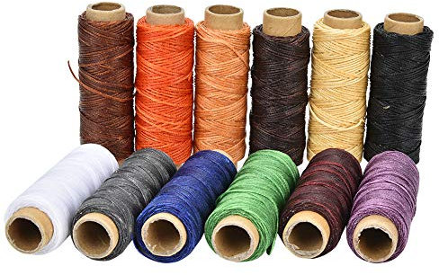 12 Farben 50 Meter, Rolle 150D Leder-Nähgarn, gewachstes Nähgarn, Leder-Nähgarn, gewachstes Leder-Nähgarn, Nähschnur, für Lederhandwerksprojekte