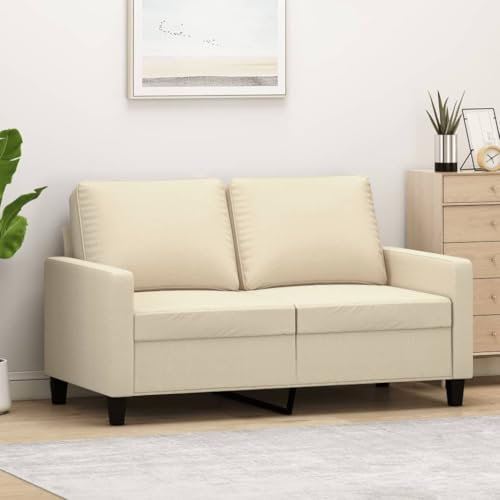 CINDERFUL 2-Sitzer-Sofa Creme 120 cm Stoff,Exklusives Cremefarbenes 2Sitzer Sofa für Gemütliche Stunden im Wohnzimmer Möbel, Wohnzimmer