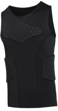 Baoblaze Mens Padded Vest Guard Protector Comfortable Compression Vest Chest Rib Protector Vest for Adults Baseball Basketball Sports, M