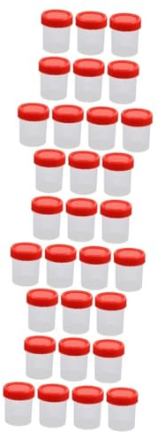 BUGUUYO 30piezas Copa De Recolección De Orina De Tapa De Rosca Recipientes Sellados Para Muestras De Orina y Heces Para Análisis Clínico y Pruebas Médicas