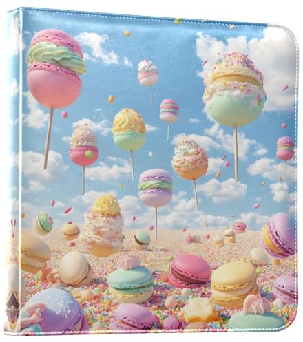 Selbstklebendes Fotoalbum für 10,2 x 15,2 cm, 12,7 x 17,8 cm, 2 x 3, 15,2 x 20,3 cm, Fotoalbum, Alben, Postkartenalbum für Hochzeit, Reisen, Abschlussfeier, niedliches buntes 3D-Eis
