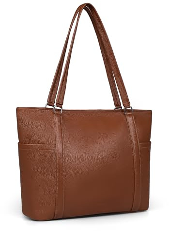 befen Genuine Leather Work Tote Bag for Women Laptop Shoulder Bags Womens Travel Purses Satchel Handbags with Compartments