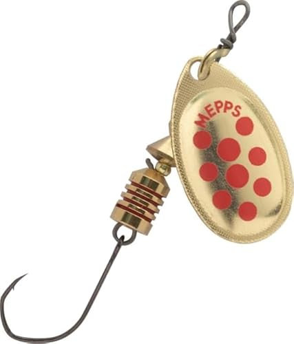 Mepps Aglia Hamecon Simple N°2-4,5g - Oro Puntos Rojos