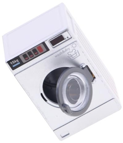 LRXIYODE Miniature Washing Machine Model Functional Drum Door for Realistic Play Dollhouse Laundry Room Furniture Accessory for Boy Girl Pretend Play and Decorative Use