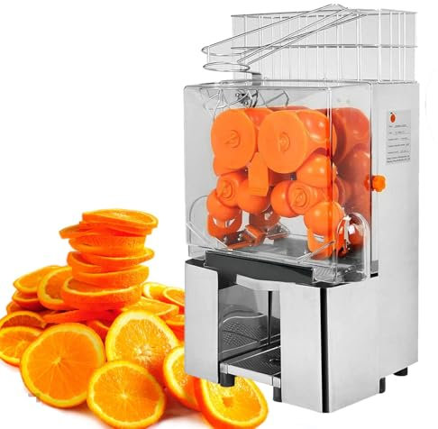 Máquina Exprimidora Comercial,Exprimidor Naranjas Alimentación Automática,Máquina Comercial Hacer Jugo Naranja Fresco,Exprimidor Eléctrico,Con Caja Filtro Extraíble Y Cubos Recolectores
