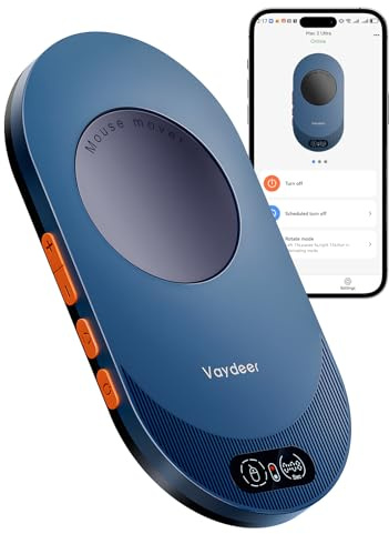 VAYDEER Air 3 Ultra Mouse Jiggler con App y Pantalla LED, Morado Oscuro | Diseño ultrafino con control por app o botones, temporizador y conexión USB-C sin controladores