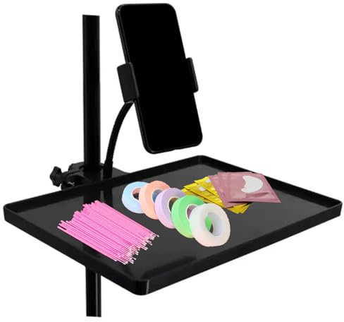 Lash Tray Holder Adjustable Lash Trays Organizer Attachment with Phone Holder Functional Eyelash Trays for Lash Techs Lash spa salon Lash Extension Supplies 10.6x 8