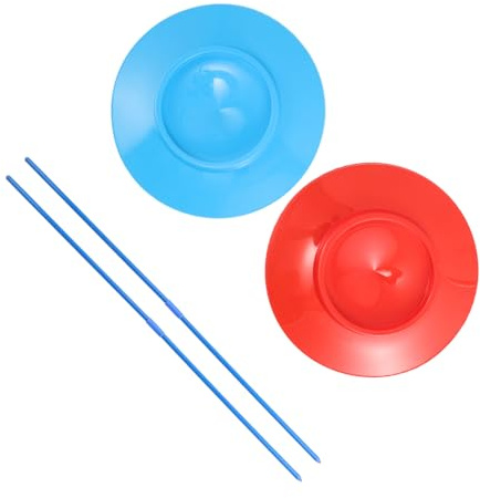 SUPVOX Piatti Rotanti con Bastoncini per Spettacoli di Circo 2 Pezzi in Plastica Facile da Maneggiare Design Elegante da Giocoleria e Performance di Strada