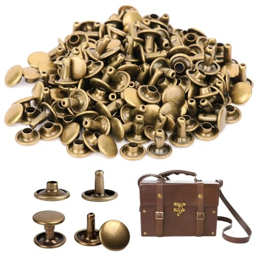 100 Stück Hohlnieten 8x8mm Antik Kupfer Eisen Doppelseitige Nieten Für Leder Taschen Möbel DIY Basteln Metall Nieten Für Handwerk Reparaturen Dekoration Hohlnieten 8mm