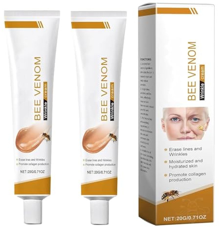 2 Stück Bienengiftsalbe,Bienengift Faltencreme,2025 New Anti-Falten-Feuchtigkeitscreme für Gesicht und Hals,Bee Cream Bienengiftsalbe,Bee Venom Cream für alle Hauttypen