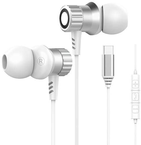 Auriculares con Cable USB C para iPhone 17 16 15 Pro Max Plus Tipo C Auriculares in-ear Auriculares USB C Auriculares con Micrófono para Samsung Galaxy A17 A16 A26 A35 A36 A53 A54 A55 A56 5G S21 S22