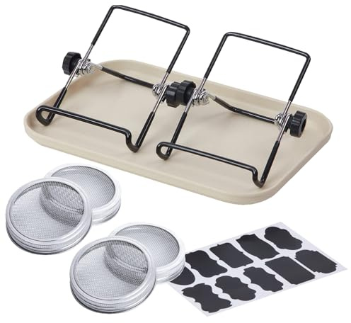 Zunishaone Kit di per germinazione – Set di Inizio germinazione, Vaso Largo | Kit Vassoio in Acciaio Inox, germoglio di Crescita per Principianti Giardinaggio Interno Coppia
