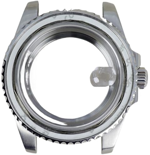 YELEMEABHB 40 mm herrklocka med safirglas for NH35 NH36 NH34 8215 2824 PT5000 urverk svart Klockfodral(Silvery 1,NH35 NH36 NH34 NH38)