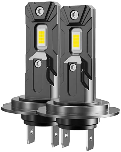 GEU H7 LED Headlight Bulbs 45W 9800LM 6000K Cool White 12-24V Car Light | LED Headlamp Bulbs 50000 Hours Service Life, 1:1 Halogen Replacement Waterproof, CANbus Error-free, No Glare to Oncoming Cars