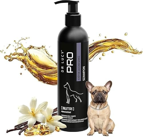 DR LUCY PRO NUTRI nährendes Hundeshampoo, mit Vitaminen & Kalzium, pflegend, stärkend & glanzverleihend, für schwaches Fell, 250 ml