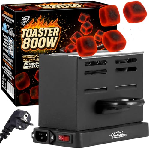 Halofire Toaster 800W – Hornillo Eléctrico para Carbón de Cachimba, Resistencia en Forma de U para Encendido Rápido y Diseño Compacto de Alta Eficiencia