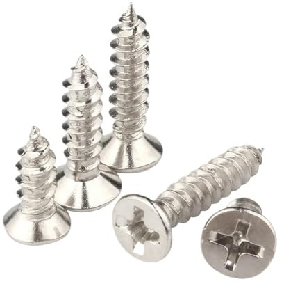 Selbstschneidende Kreuzschlitz-Senkkopfschrauben, 50 Stück, selbstschneidende Schrauben mit versenktem Kopf, M3,5, Edelstahlmöbel(45mm x50pcs,M3.5)