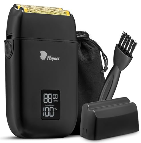 Fagaci Rasoir à Grille Homme avec Rasage Ultra Lisse, Rasoir Barbe Homme Électrique Zéro irritation, Foil Shaver 8500 tr/min à couple élevé avec 3h d’autonomie, Nettoyage Facile