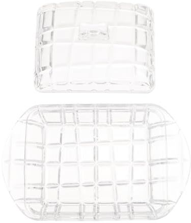 Homoyoyo Caja para Mantequilla de Vidrio Transparente con Tapa, Recipiente de Almacenamiento Hermético para Mantequilla, Vajilla Hogar, Conservación Prolongada y Uso en Cocina