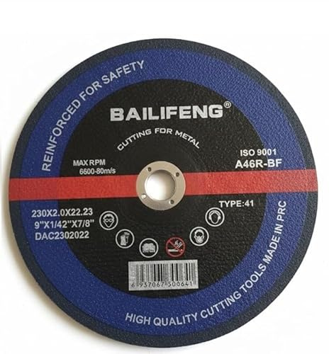 5 Dischi da Taglio per Metallo 230x2x22,23 mm per Smerigliatrice Angolare, Flex, Frullino con Disco da 230 mm