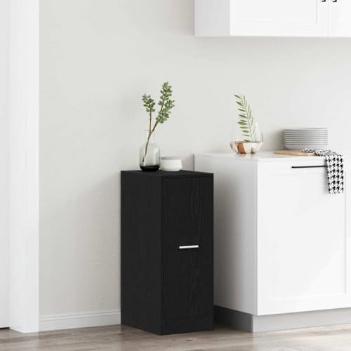Nusvialune Armoire à pharmacie en chêne noir 40 x 41 x 77,5 cm avec 2 tiroirs et serrure, espace de rangement pour bureau, salon, couloir, atelier, rangement polyvalent et ordre