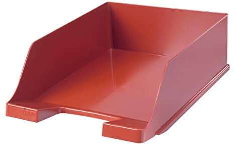 HAN Briefablage Klassik XXL - 1 STÜCK, DIN A4/C4, extra hohe Ausführung, Schreibtisch Organizer, Bürobedarf, Büromaterial, Briefkorb, Dokumentenablage, 1047-17, rot