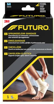 FUTURO Sprunggelenk-Bandage, Größe M (20,3 - 22,9 cm) – Unterstützung von Steifen, Schmerzenden oder Verletzten Sprunggelenken, Fußgewölbestütze, Atmungsaktiv, für Sport und Alltag