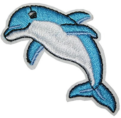 B2Q Aufnäher Bügelbild Aufbügler Delfin 42x67mm (1014)