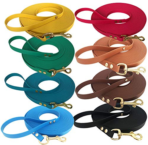 bio-leine Longe Softlonge aus Biothane - 16mm breit I Pferdelonge mit Handschlaufe I Schleppleine Longierleine für Reitsport Pferd - 6 Meter lang in Dunkelgrün