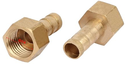 sourcing map 2 Stück Schlauchverbinder BSP G1/4 Innengewinde 8mm Messing Schlauchtülle Schlauchanschluss Schlauchkupplung Stecker Fitting für Wasser Luft Öl Gas Rohrverbindungen