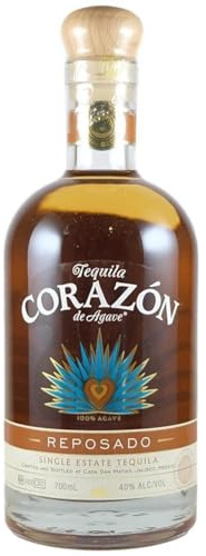 Corazón Reposado Tequila, 70cl, 40% ABV, Blue Weber Agave, Gift Idea | Award-Winning Premium Tequila, Softer Aroma with Spicy Taste, Distilled in the Highlands of Jalisco, Mexico