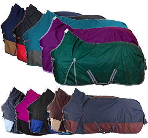 RL24 - Winterdecke High Neck 300g Füllung 600D BASICLINE dunkelblau/braun 145cm