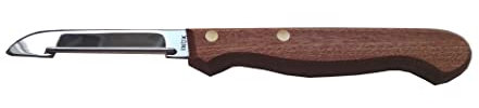 Ausonia - Pelador profesional vertical 19 cm con hoja inoxidable de 8 cm y mango de madera