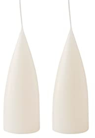 Kunstindustrien® Stumpenkerzen, Hergestellt in Dänemark, 43 Farben verfügbar, Kegel Kerze, Durchgefärbte Stumpenkerze lange Brenndauer von 15 Stunden, Kerzen Deko, 2 Stück, 6,5 x 16cm (Creme)