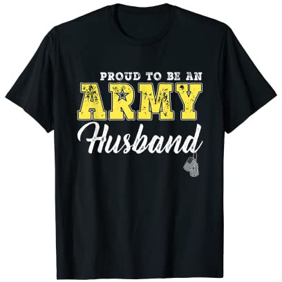 Herren Erkennungsmarken mit Aufschrift Proud To Be An Army Husband, US-Flagge, Militär-Ehepartner T-Shirt