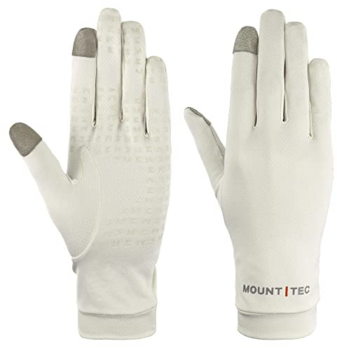 MOUNT TEC Non-Slip Outdoor Touchscreen Gloves UV Protective Sunblock Gloves UPF50+ Summer Sun Glove for Women Fishing Cycling Hiking Driving Kayaking (Beige,L)