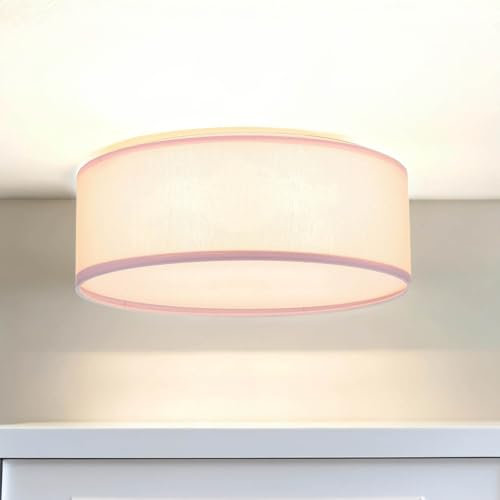 Licht-Erlebnisse Deckenleuchte rund Metall & Stoff in pink D:38cm 4x E27 blendfreier LichtdiffusorKinderzimmer Wohnzimmer Deckenlampe Innen