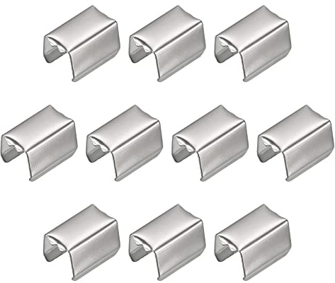 sourcing map 100 Stück Bandklemmen Umklappen Quetsch Crimp Enden 15x9mm Endkappen Schmuck Verschluss Bändchen Lederschnur Klemmen für Schmuckherstellung DIY Handwerk Herstellung Weiß Nickel