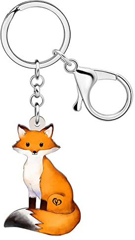 WEVENI Acryl Cartoon Fuchs Schlüsselanhänger Charms Nette Schmuck Für Frauen Mädchen Tasche Brieftasche Auto Charms, Fuchs B, W2L2