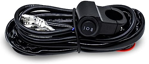 Mulcort Kit de cables de barra de luz LED de 180 W, 3 líneas, 16 AWG, para motocicleta, con relé de 12 V, 40 A, interruptor de control para cambiar entre modos diferentes