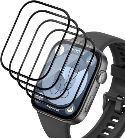 HidWee 4 Piezas Compatible con Xiaomi Redmi Watch 3 Active Protector de Pantalla, HD Protector Película de Flexible de TPU [No es de cristal] [3D Cobertura Completa], Anti-arañazo Protectora