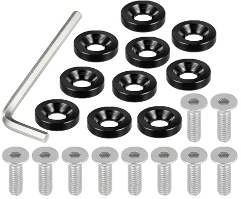 Motoforti Rondelle Di Finitura Universali A Testa Svasata, Nero, 1 Set