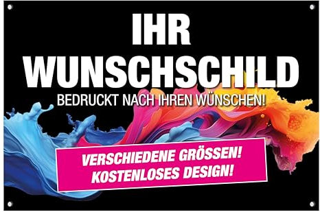 PICO SIGNS - Schilder - SCHILD NACH WUNSCH - Alu-Dibond verschiedene Größen - komplett personalisiert nach Ihren Wünschen - DESIGN INKLUSIVE - für Haus, Garten, Zaun, Garage, Carport, Schule