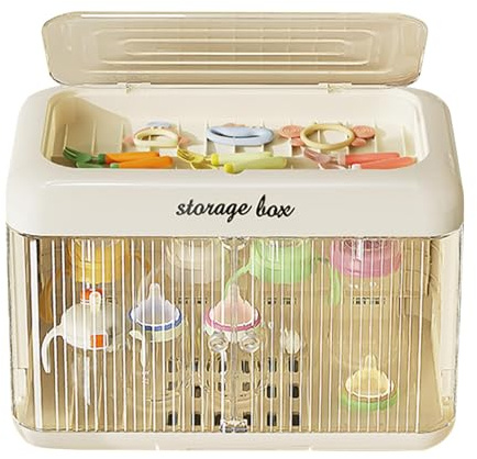 Babyflaschen-Aufbewahrungs-Organizer, Babyflaschen-Aufbewahrung,Aufbewahrungsbox für Stillflaschen, Abtropfhalter, Organizer - Staubdichter Flaschenständer, Trockenhalter, transparente Aufbewahrungsbo