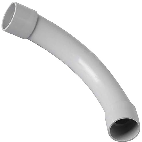 MegaHaustechnik Klebefitting aus Kunststoff PVC, Bogen lang 90 Grad, 32mm | Für Rohr-Außendurchmesser 32mm, zum Verkleben, Trinkwasser geeignet, Druck 16 Bar, lange Ausführung